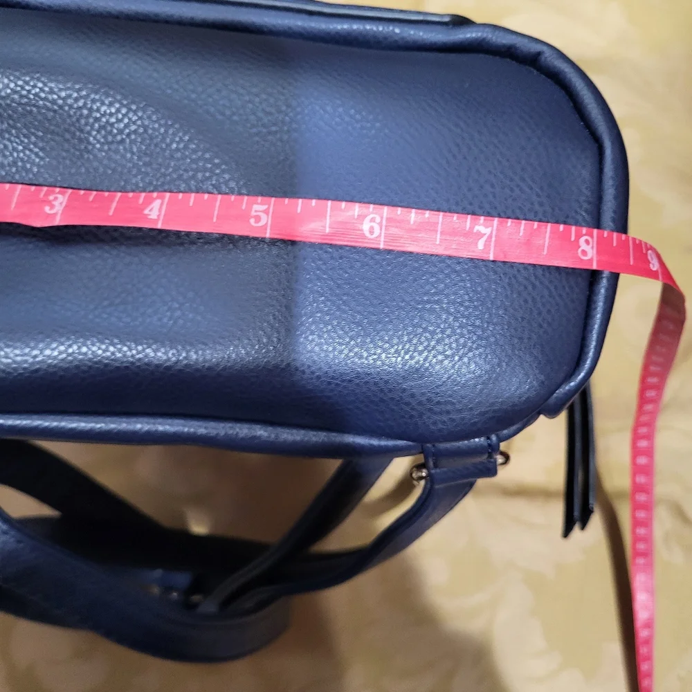 Mini Blue Embroidered Backpack